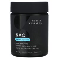 NAC, N-ацетилцистеин, 600 мг, 90 растительных капсул — Sports Research