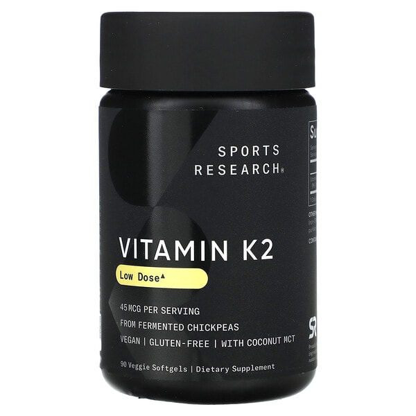 sre09211_v_8.jpg витамин K2, низкая доза, 45 мкг, 90 растительных капсул — Sports Research