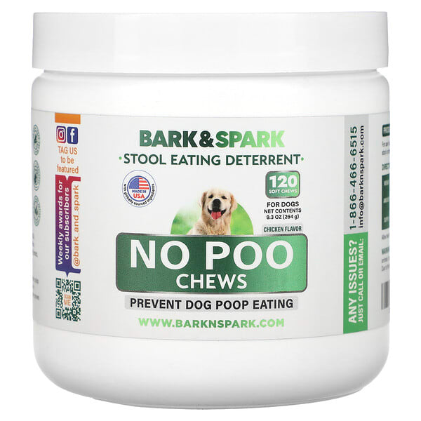srk01164_v_8.jpg No Poo Chews, для собак, со вкусом курицы, 120 жевательных таблеток, 264 г (9,3 унции) — Bark&Spark