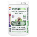 Allergy Relief, Immune, жевательные таблетки, для снятия зуда, для собак, арахисовое масло, 180 жевательных таблеток, 396 г (13,9 унции) — Bark&Spark