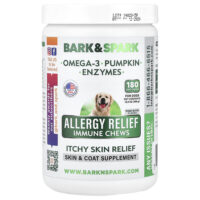 Allergy Relief, Immune, жевательные таблетки, для снятия зуда, для собак, арахисовое масло, 180 жевательных таблеток, 396 г (13,9 унции) — Bark&Spark