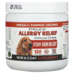 Allergy Relief, жевательные таблетки для поддержки иммунитета, для собак, арахисовая паста, 120 жевательных таблеток, 264 г (9,3 унции) — StrellaLab