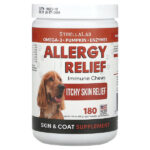 Allergy Relief, жевательные таблетки для поддержки иммунитета, для собак, 180 жевательных таблеток, 396 г (13,9 унции) — StrellaLab