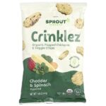 Crinklez®, органические чипсы из нута и овощей, для детей от 12 месяцев и старше, чеддер и шпинат, 42 г (1,48 унции) — Sprout Organics