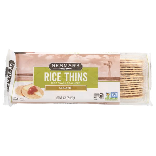 ssm10700_v_22.jpg Sesmark, Rice Thins, рисовые крекеры, кунжут, 120 г (4,25 унции)