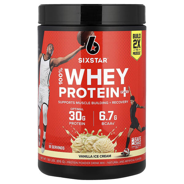 sst71671_v_79.jpg 100% Whey Protein Plus, сывороточный протеин плюс, со вкусом ванильного крема, 816 г (1,80 фунта) — SIXSTAR