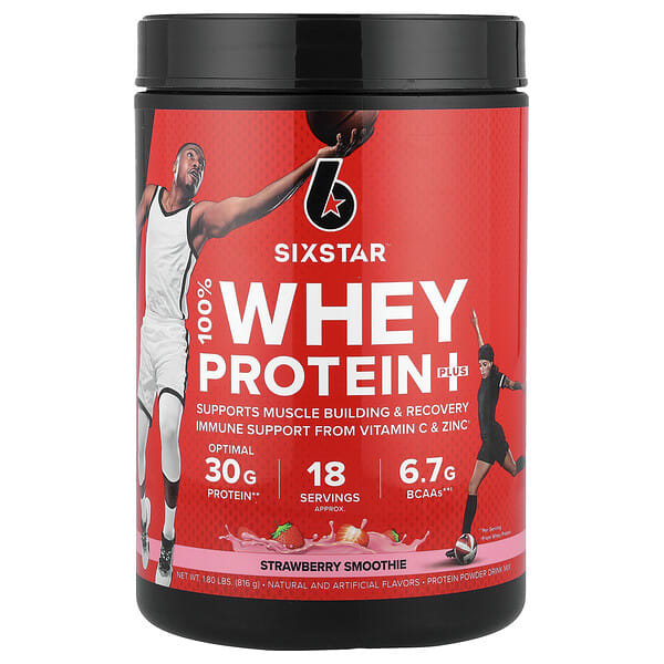 sst71673_v_40.jpg 100% Whey Protein Plus, клубничный смузи, 816 г (1,8 фунта) — SIXSTAR