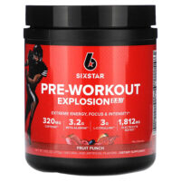 Pre-Workout Explosion 2.0, фруктовый пунш, 270 г (9,52 унции) — SIXSTAR