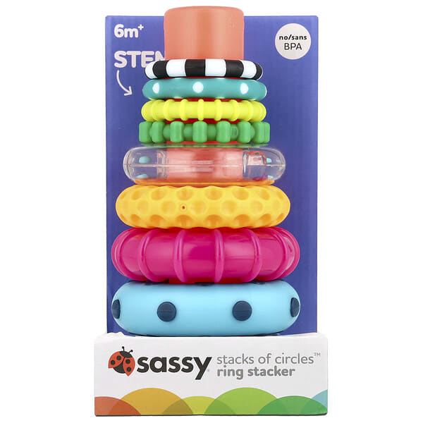 ssy80795_v_48.jpg Stack of Circles™, кольцевой укладчик, от 6 месяцев, набор из 10 предметов — Sassy