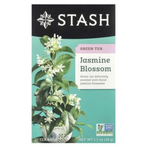 зеленый чай, цветы жасмина, 20 чайных пакетиков, 38 г (1,3 унции) — Stash Tea