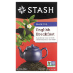 Черный чай, английский завтрак, 20 чайных пакетиков, 40 г (1,4 унции) — Stash Tea