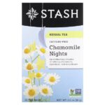 Herbal Tea, Chamomile Nights, без кофеина, 20 чайных пакетиков, 18 г (0,6 унции) — Stash Tea