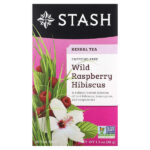 Herbal Tea, гибискус с дикой малиной, без кофеина, 20 чайных пакетиков, 38 г (1,3 унции) — Stash Tea