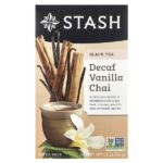 Black Tea, чай без кофеина и ваниль, 18 чайных пакетиков, 36 г (1,2 унции) — Stash Tea