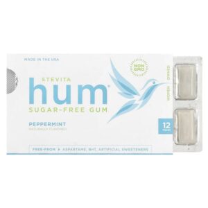 Hum®, жевательная резинка без сахара, перечная мята, 12 шт. — Stevita Naturals