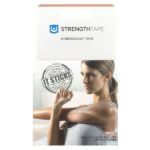 Кинезиологический тейп, бежевый, 20 предварительно нарезанных полосок — Strengthtape