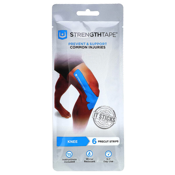 stp60031_v_8.jpg Kinesiology Athletic Tape, до колен, 6 предварительно нарезанных полосок — Strengthtape