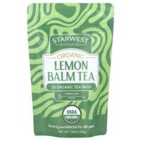 Органический чай с мелисой, 20 чайных пакетиков, 30 г (1,04 унции) — Starwest Botanicals