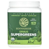 Ormus Supergreens, суперзелень, с мятой, 225 г (7,9 унции) — Sunwarrior