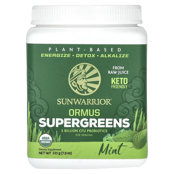 suw02131_v_8.jpg Ormus Supergreens, суперзелень, с мятой, 225 г (7,9 унции) — Sunwarrior