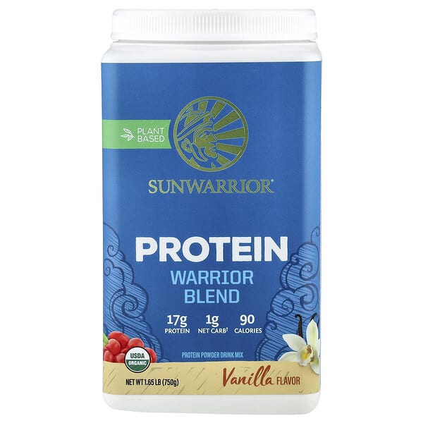 suw02431_v_62.jpg Warrior Blend, протеиновая смесь, со вкусом ванили, 750 г (1,65 фунта) — Sunwarrior