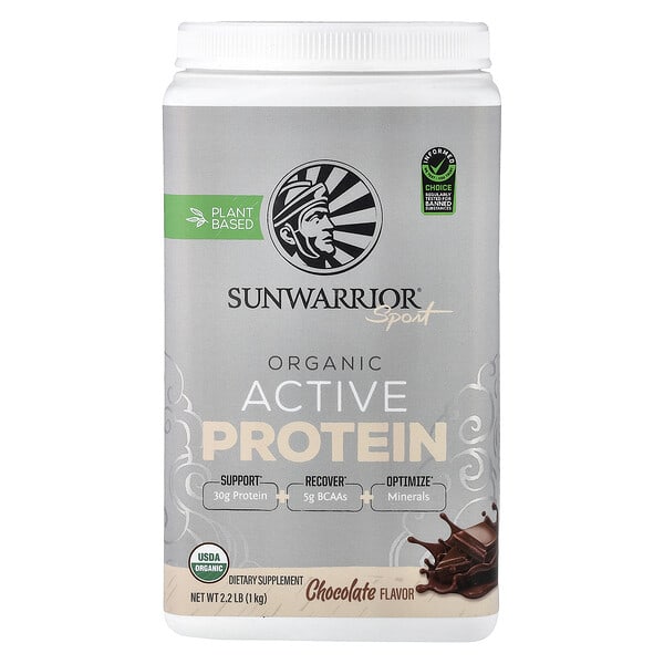 suw02982_v_24.jpg Sport, органический активный протеин, шоколад, 1 кг (2,2 фунта) — Sunwarrior