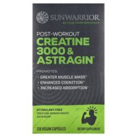 Creatine 3000 и Astragin® для приема после тренировки, 120 веганских капсул — Sunwarrior