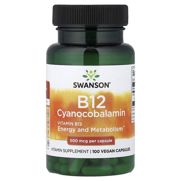 swv01030_v_56.jpg витамин B12, 500 мкг, 100 веганских капсул — Swanson
