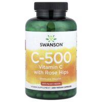 C-500, витамин C с шиповником, 250 веганских капсул — Swanson