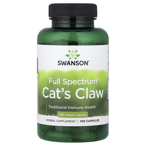 swv01514_v_48.jpg Full Spectrum®, кошачий коготь, 500 мг, 100 капсул — Swanson