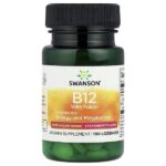 Витамин B12 с фолатом, клубника, 100 пастилок — Swanson