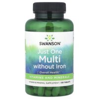 Just One Complete Multi, мультивитаминный комплекс, без железа, 130 таблеток — Swanson