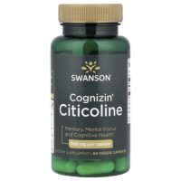 Cognizin®, цитиколин, 60 вегетарианских капсул (500 мг в 1 капсуле) — Swanson