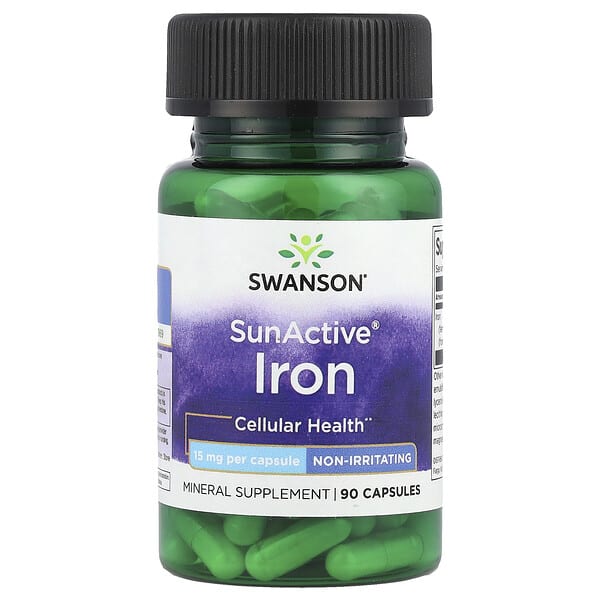 swv02298_v_24.jpg SunActive®, железо, 15 мг, 90 капсул — Swanson