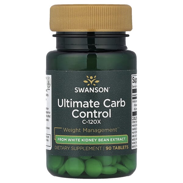 swv02302_v_24.jpg Ultimate Carb Control, C-120X, 90 таблеток (33,3 мг в одной таблетке) — Swanson