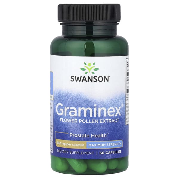 swv02332_v_24.jpg экстракт цветочной пыльцы Graminex®, максимальная сила действия, 500 мг, 60 капсул — Swanson