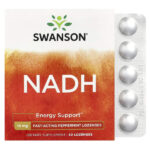 NADH, перечная мята, 10 мг, 30 пастилок — Swanson
