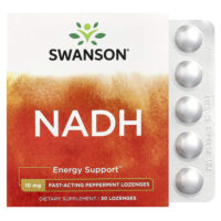 NADH, перечная мята, 10 мг, 30 пастилок — Swanson
