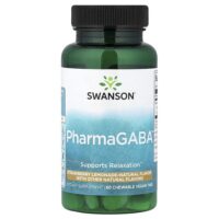PharmaGABA™, клубничный лимонад, 100 мг, 60 жевательных таблеток — Swanson