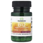 B12 гидроксикобаламин, ягодное ассорти, 1000 мкг, 60 жевательных таблеток — Swanson