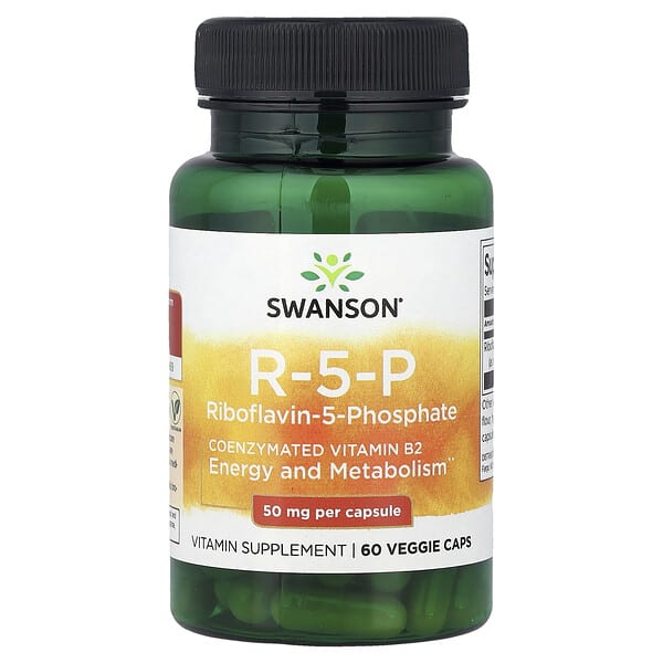 swv02900_v_24.jpg R-5-P, рибофлавин-5-фосфат, 50 мг, 60 растительных капсул — Swanson