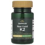 Real Food K2, витамин K2, максимальная сила действия, 200 мкг, 30 мягких таблеток — Swanson