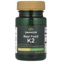 Real Food K2, витамин K2, максимальная сила действия, 200 мкг, 30 мягких таблеток — Swanson
