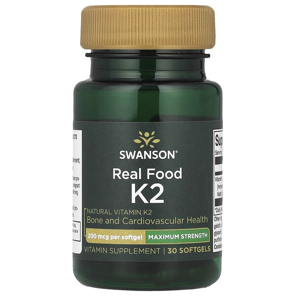 swv02906_v_24.jpg Real Food K2, витамин K2, максимальная сила действия, 200 мкг, 30 мягких таблеток — Swanson