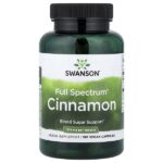корица Full Spectrum®, 180 веганских капсул (375 мг в 1 капсуле) — Swanson