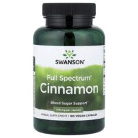корица Full Spectrum®, 180 веганских капсул (375 мг в 1 капсуле) — Swanson