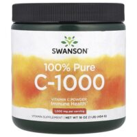 100% Pure C-1000, витамин C в порошке, 454 г (16 унций) — Swanson