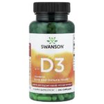 Витамин D3, 2000 МЕ, 250 капсул — Swanson