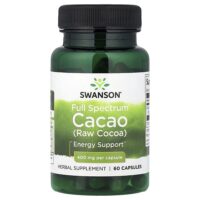 Какао Full Spectrum (необработанное какао), 400 мг, 60 капсул — Swanson