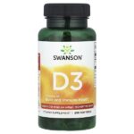 витамин D3, высочайшая эффективность, 125 мкг (5000 МЕ), 250 капсул — Swanson